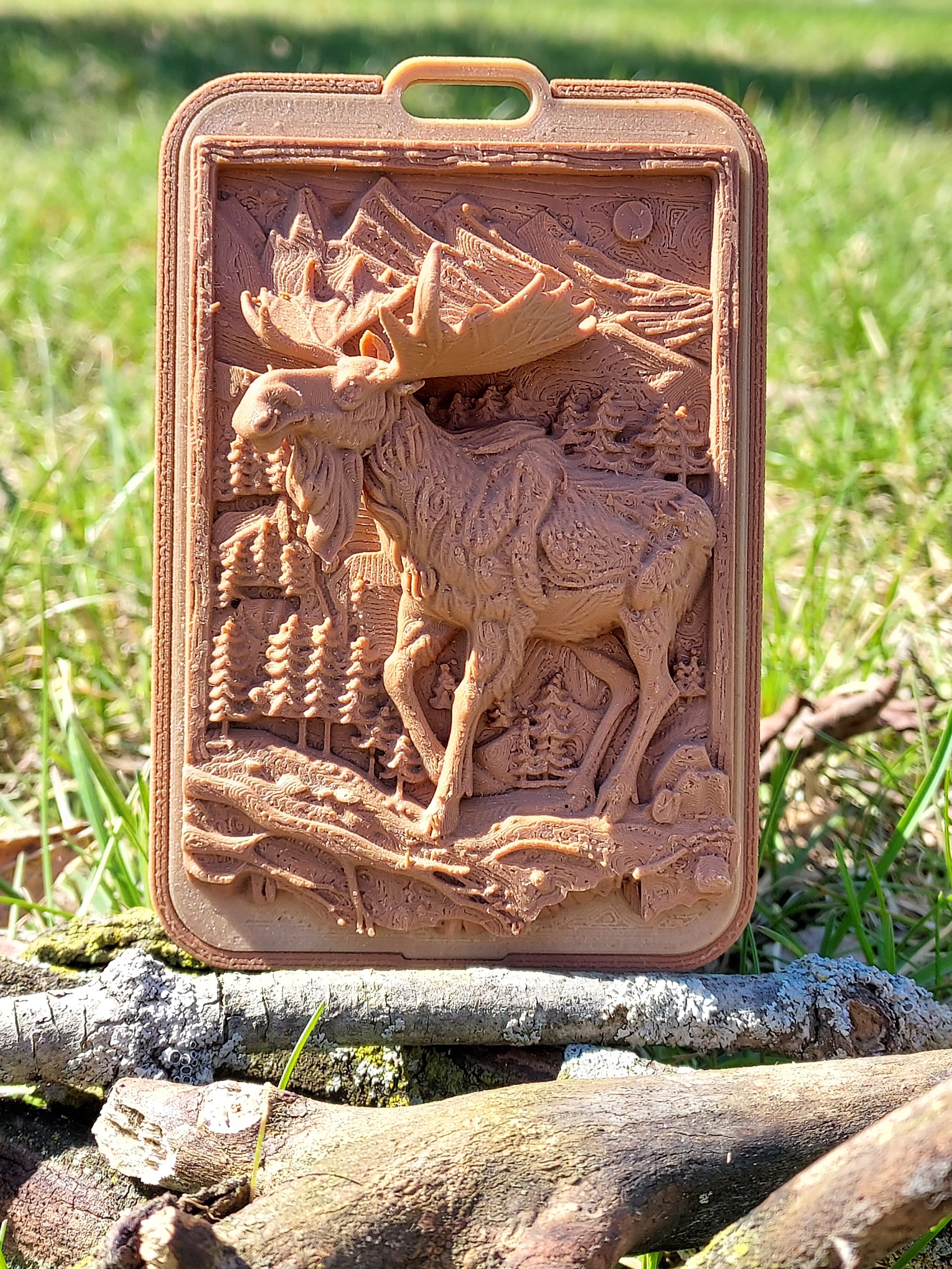 Woodland Moose Relief Card Holder
