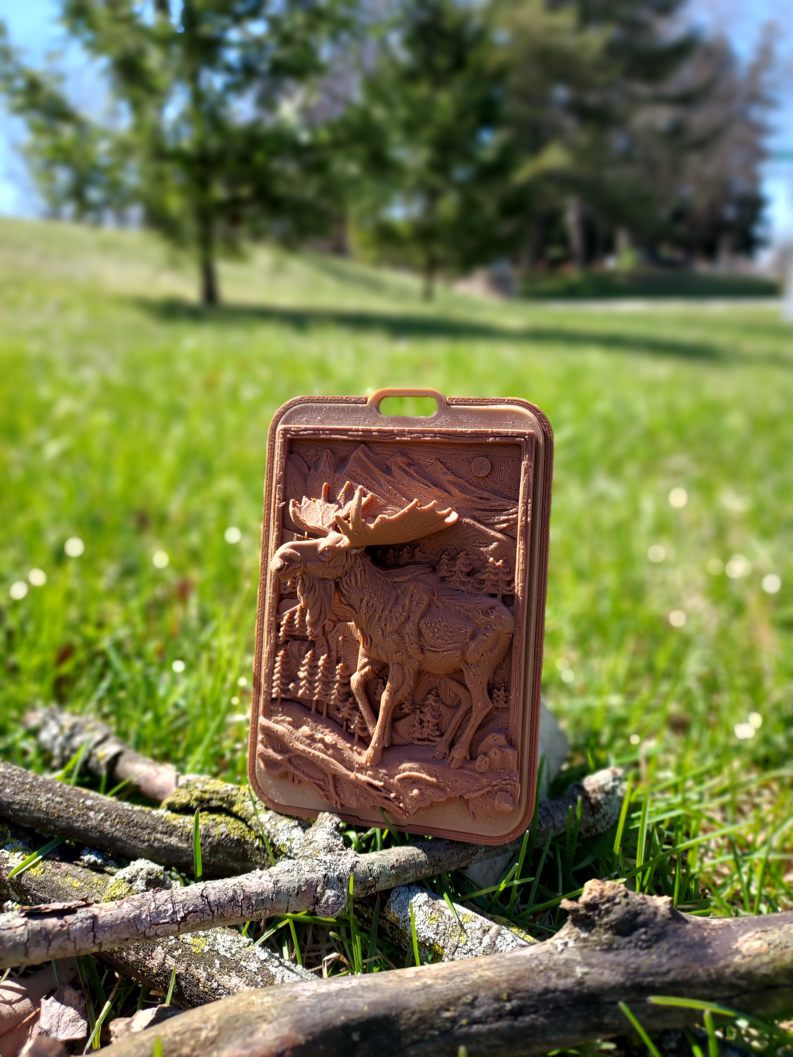 Woodland Moose Relief Card Holder