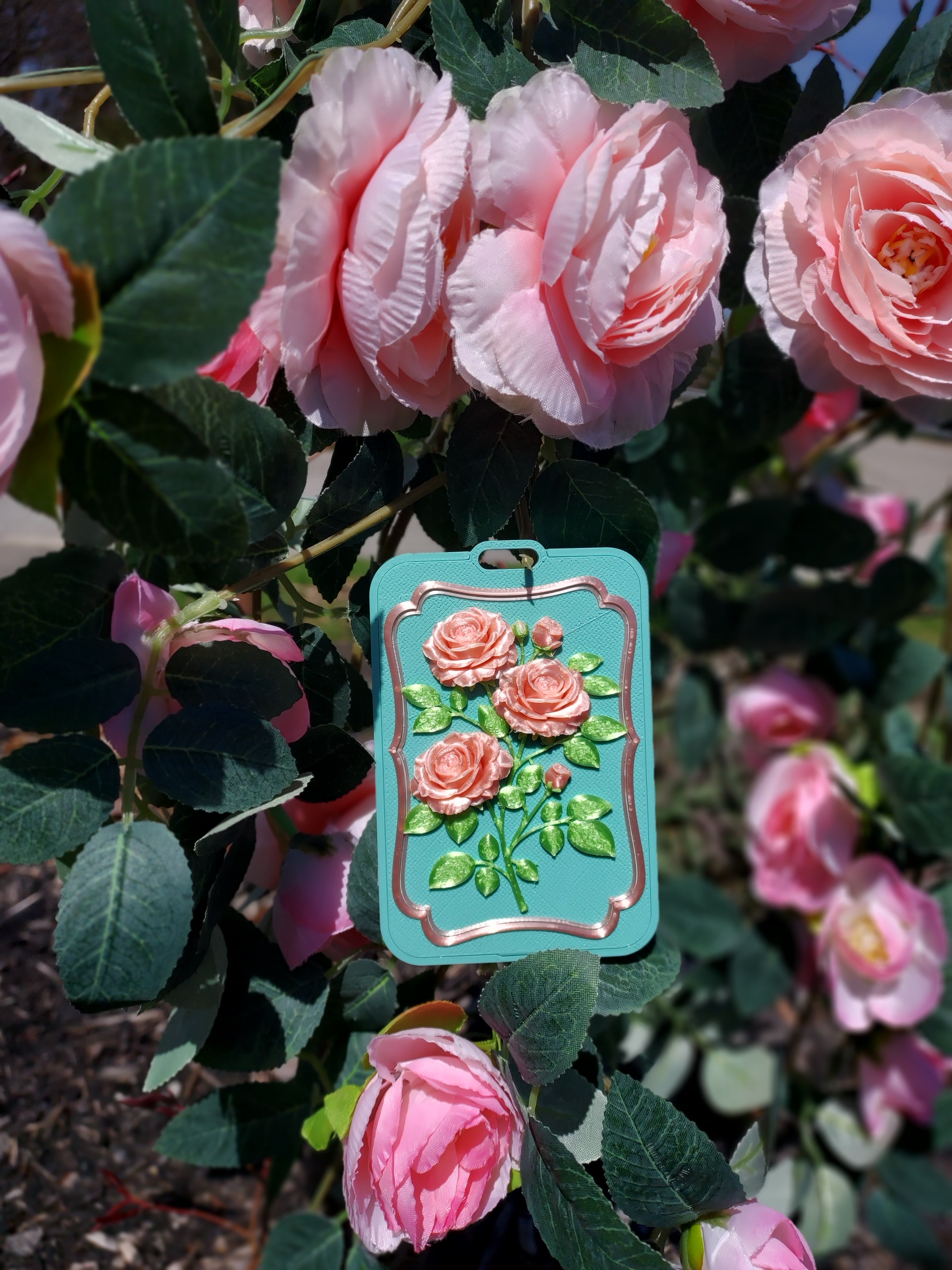 Sculpted Rose Bloom Card Holder