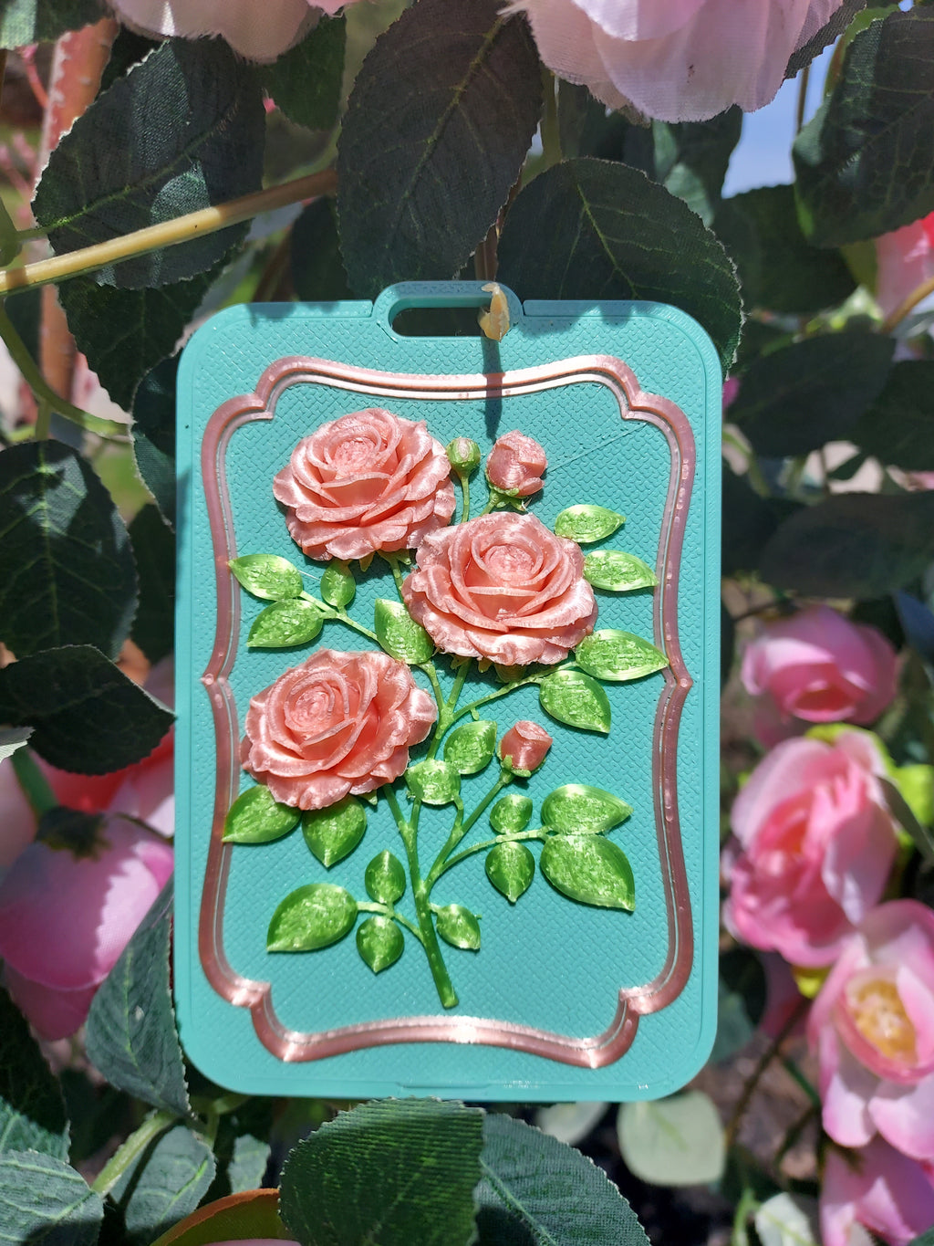 Sculpted Rose Bloom Card Holder
