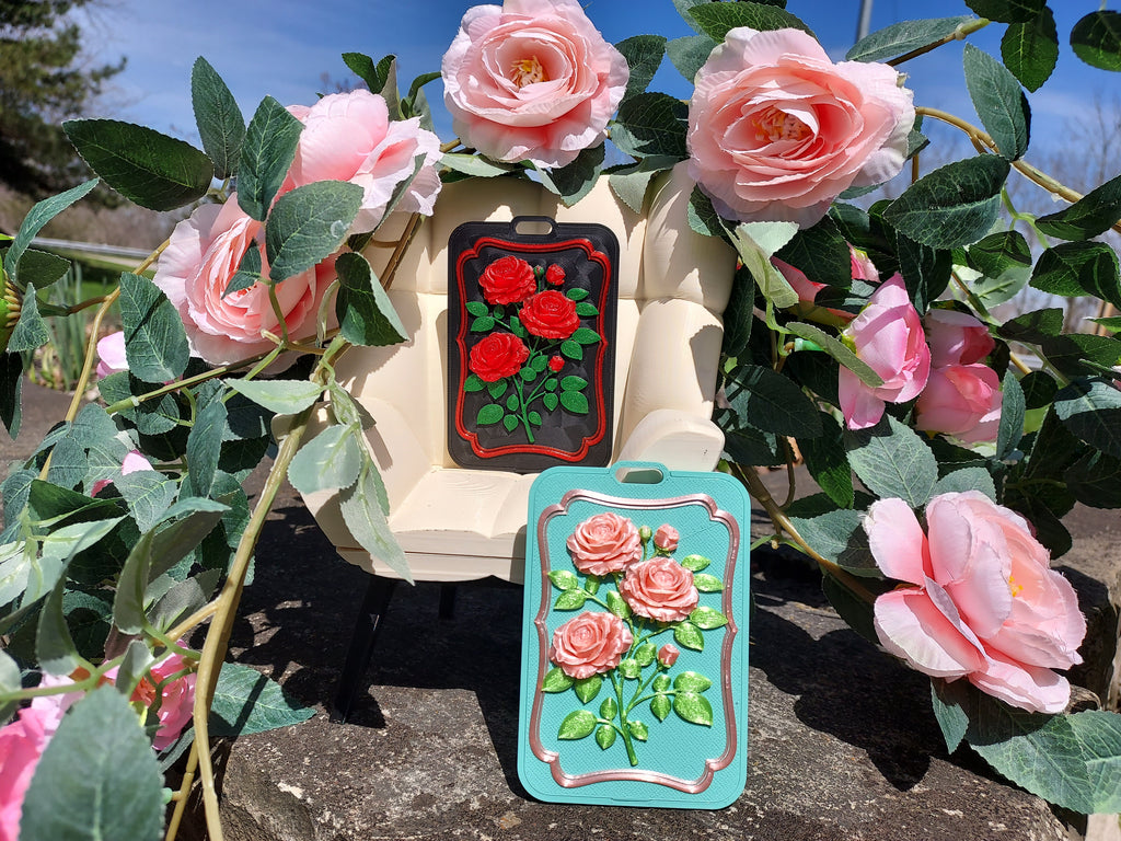 Sculpted Rose Bloom Card Holder